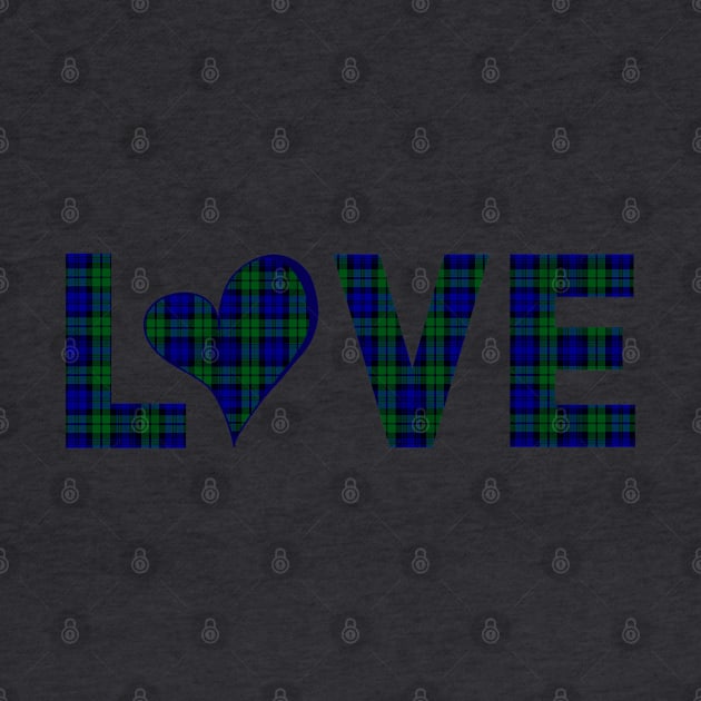 Love Heart Scottish Tartan Blue and Green Plaid by tnts